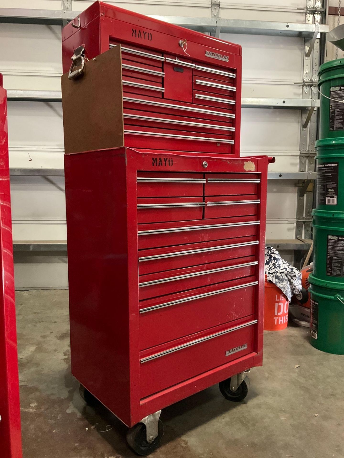 WATERLOO INDUSTRIAL PARTS CABINET / TOOL BOX ON WHEELS WITH CONTENTS , APPROX 30€ W x 18€ L x 6... - Image 3 of 17