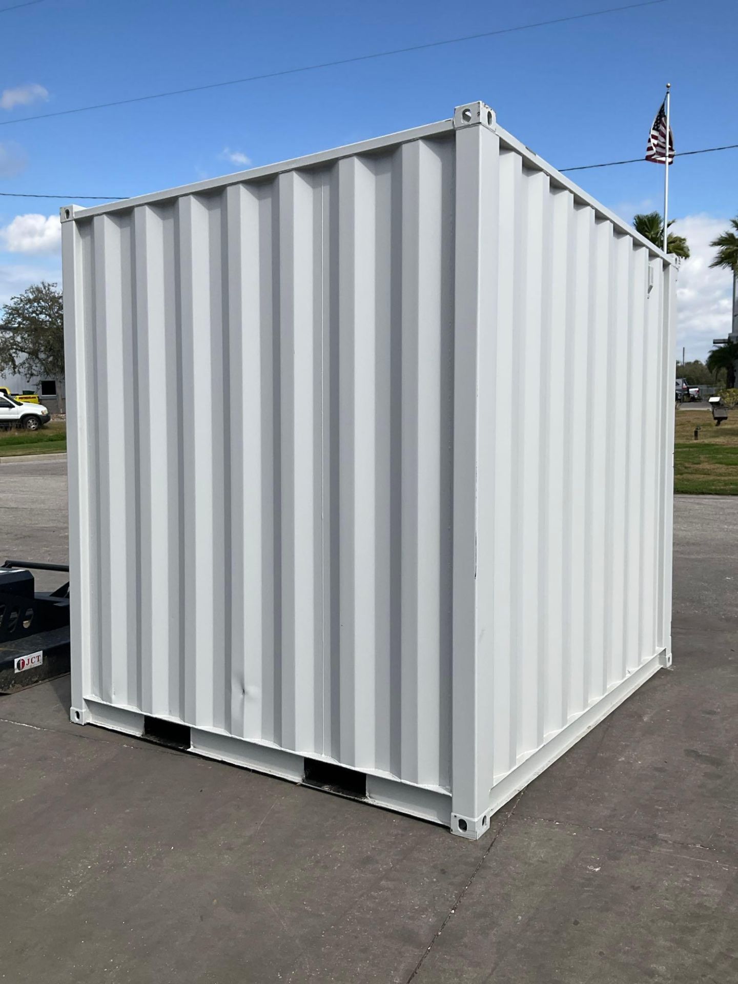 9' OFFICE / STORAGE CONTAINER, FORK POCKETS WITH SIDE DOOR ENTRANCE & SIDE WINDOW, APPROX 99'' T x - Image 7 of 11