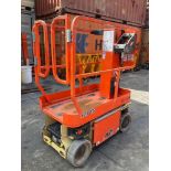 2015 JLG MANLIFT MODEL 1230ES, ELECTRIC, APPROX MAX PLATFORM HEIGHT 12FT, NON MARKING TIRES, BUIL...