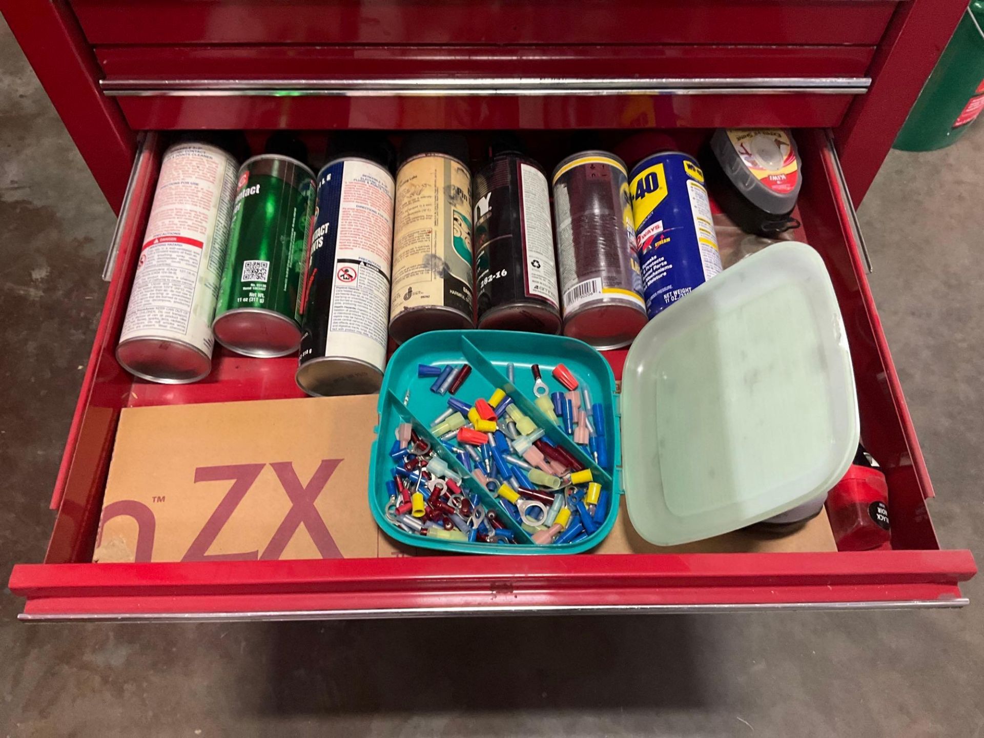 WATERLOO INDUSTRIAL PARTS CABINET / TOOL BOX ON WHEELS WITH CONTENTS , APPROX 30€ W x 18€ L x 6... - Image 15 of 17