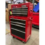 CRAFTSMAN INDUSTRIAL PARTS CABINET / TOOL BOX ON WHEELS WITH CONTENTS , APPROX 30€ W x 18€ L x ...