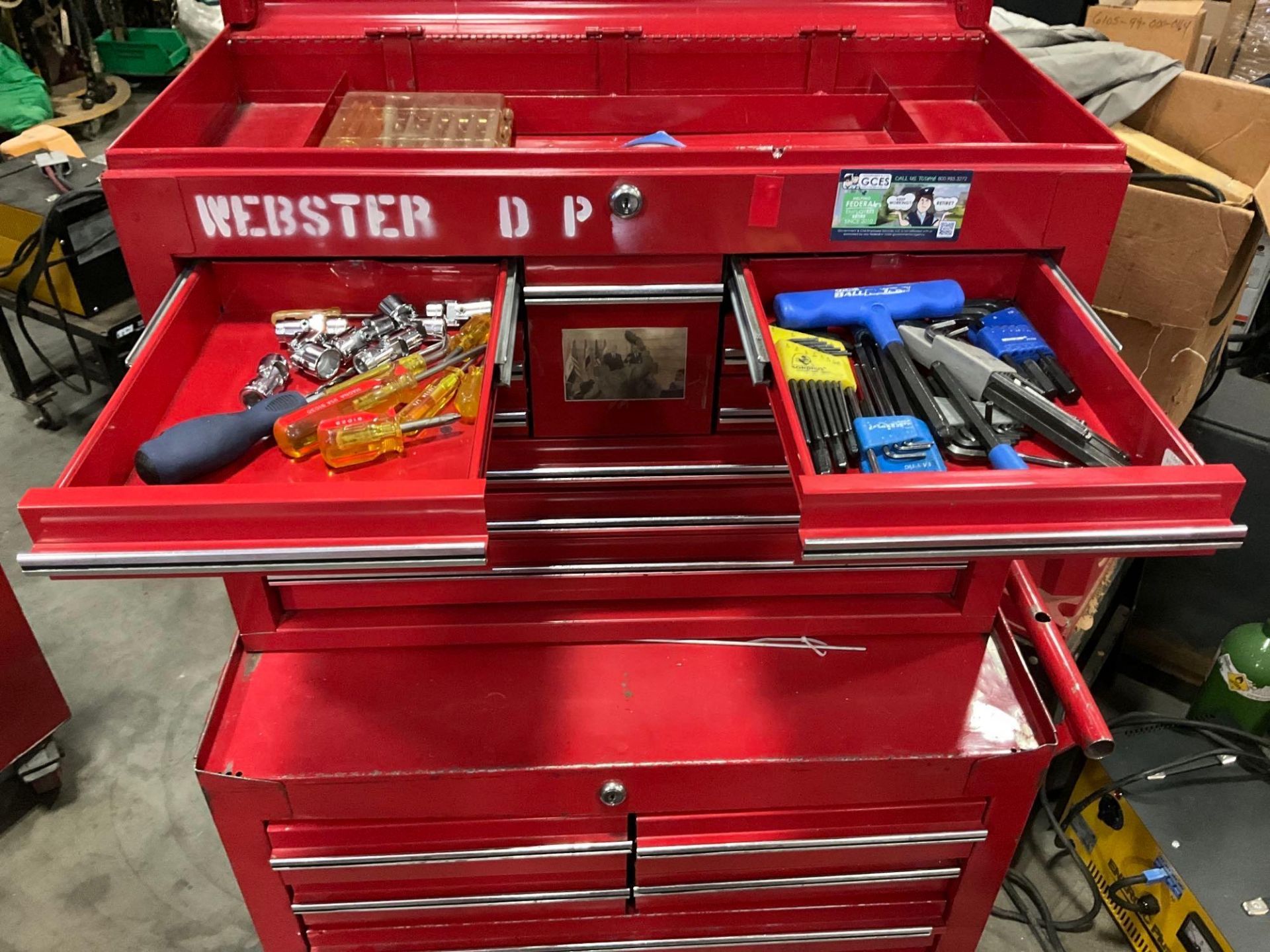 INDUSTRIAL PARTS CABINET / TOOL BOX ON WHEELS WITH CONTENTS , APPROX 30€ W x 18€ L x 60€ T - Image 7 of 12