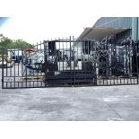 SET OF UNUSED GREAT BEAR 20FT BI PARTING WROUGHT IRON GATES, 10FT EACH PIECE (20' TOTAL WIDTH). 2...