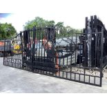 SET OF UNUSED GREAT BEAR 20FT BI PARTING WROUGHT IRON GATES, 10FT EACH PIECE (20' TOTAL WIDTH). 2...