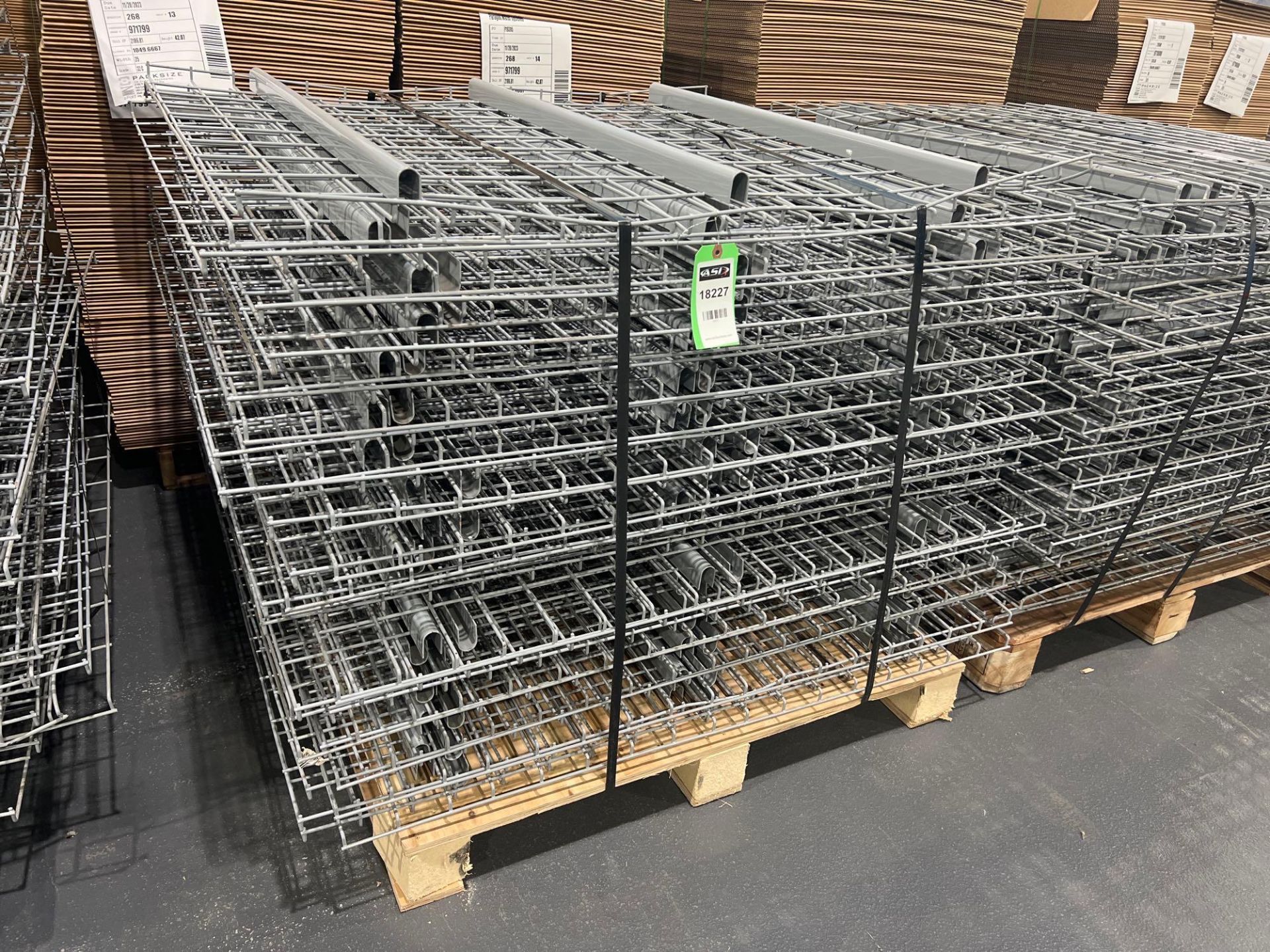 PALLET OF APPROX. 34 WIRE GRATES FOR PALLET RACKING, APPROX. DIMENSIONS 43" X 45"