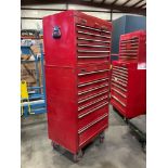 WATERLOO TRAXX INDUSTRIAL PARTS CABINET / TOOL BOX ON WHEELS WITH CONTENTS , APPROX 30€ W x 18€ L