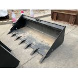 UNUSED BUCKET WITH TEETH ATTACHMENT FOR UNIVERSAL SKID STEER, APPROX 72"