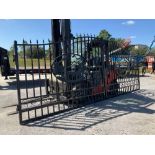 SET OF UNUSED GREAT BEAR 20FT BI PARTING WROUGHT IRON GATES, 10FT EACH PIECE (20' TOTAL WIDTH). 2...