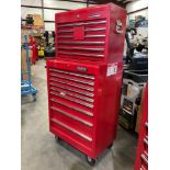 WATERLOO PROTO PROFESSIONAL INDUSTRIAL PARTS CABINET / TOOL BOX ON WHEELS WITH CONTENTS , APPROX ...