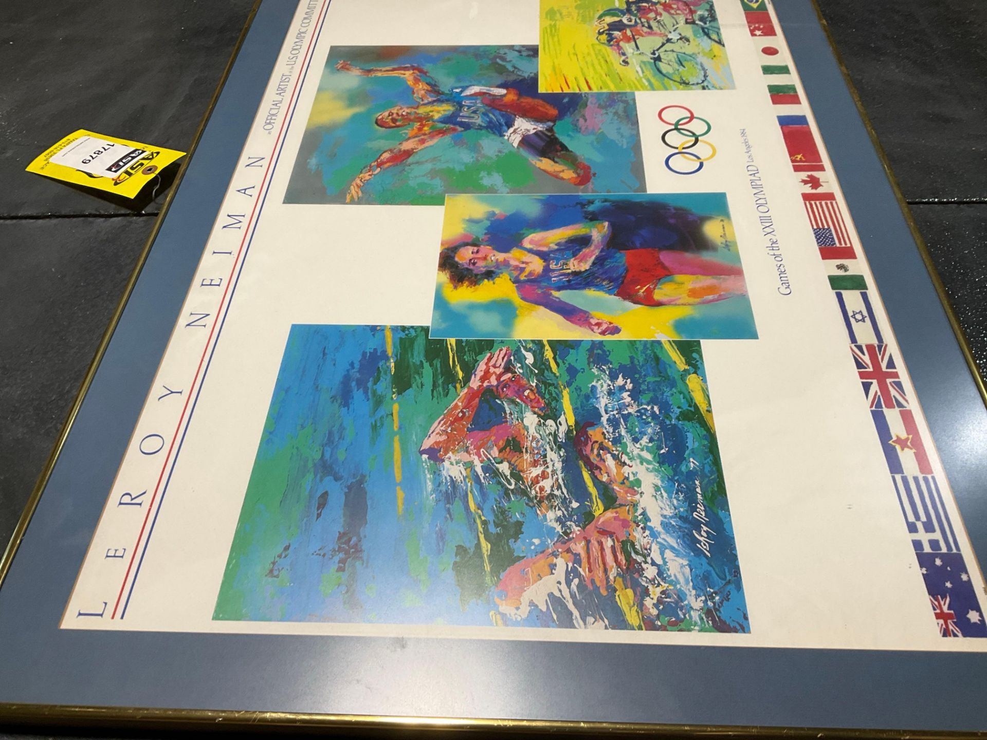 LEROY NEIMAN GAMES OF THE XXIII OLYMPIAD LOS ANGELES 1984 IN FRAME, APPROXIMATELY 37€ L X 27€ W - Bild 3 aus 3