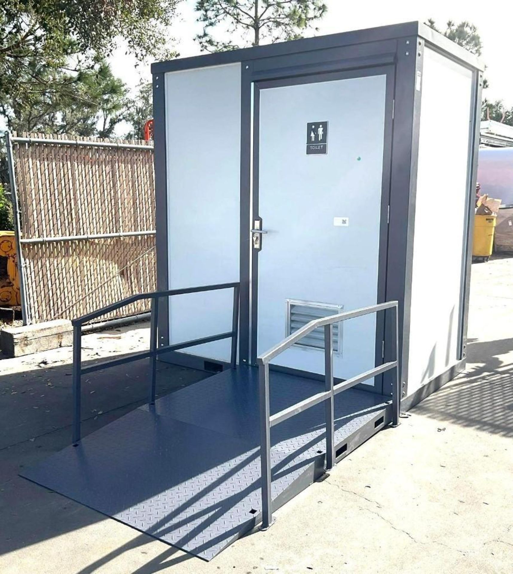 UNUSED PORTABLE HANDICAP BATHROOM UNIT WITH HANDICAP ACCESSIBLE, ELECTRIC & PLUMBING HOOK UP WITH... - Image 18 of 18