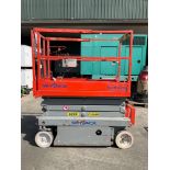 SKYJACK SCISSOR LIFT MODEL SJIII 3219, ELECTRIC, APPROX MAX PLATFORM HEIGHT 19FT, NON MARKING TIRES