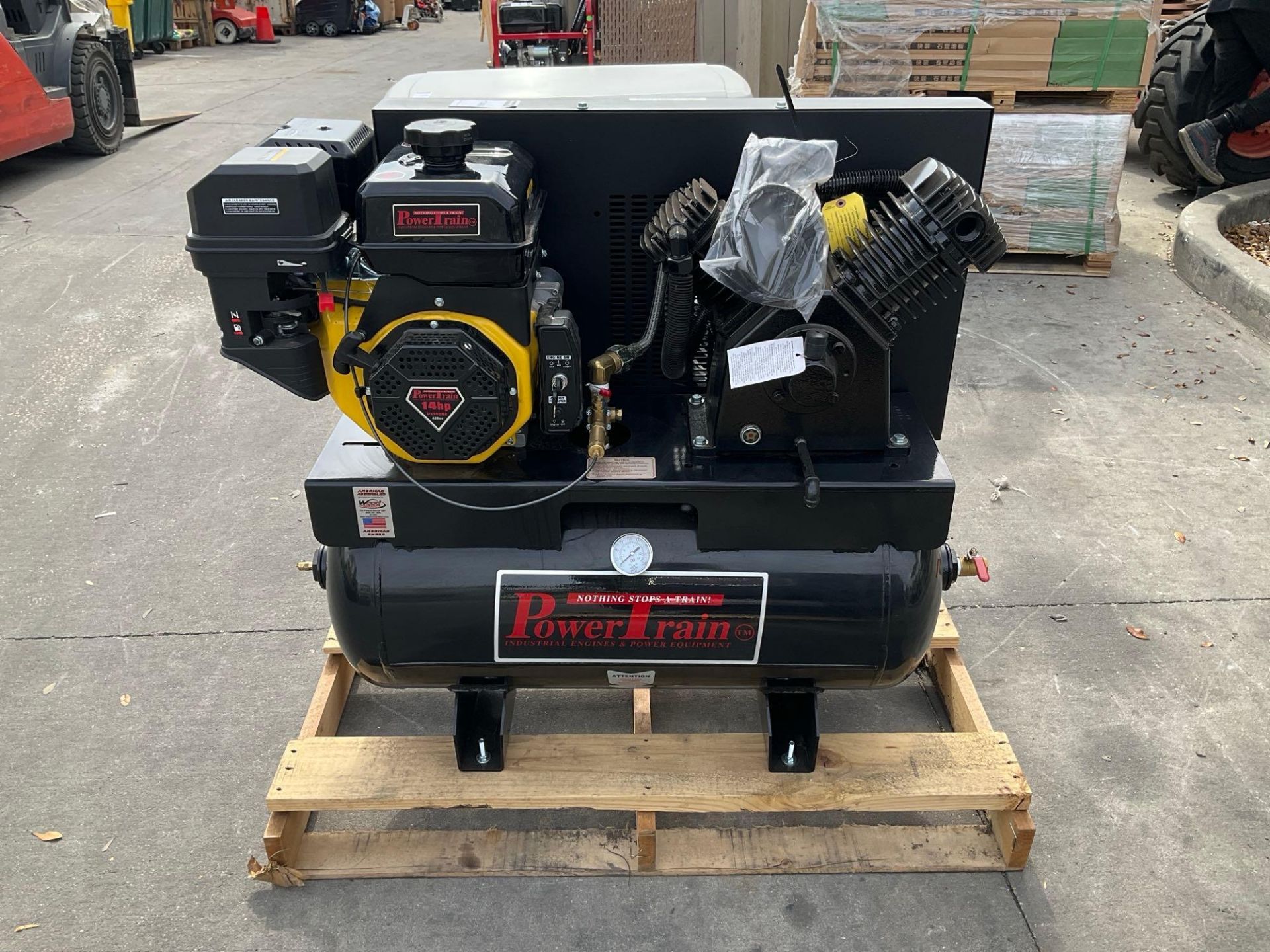 UNUSED POWER TRAIN AIR COMPRESSOR MODEL PT-14G30TRKE-V2, GAS POWERED, APPROX 175 MAX RATED PSI, A... - Image 2 of 12