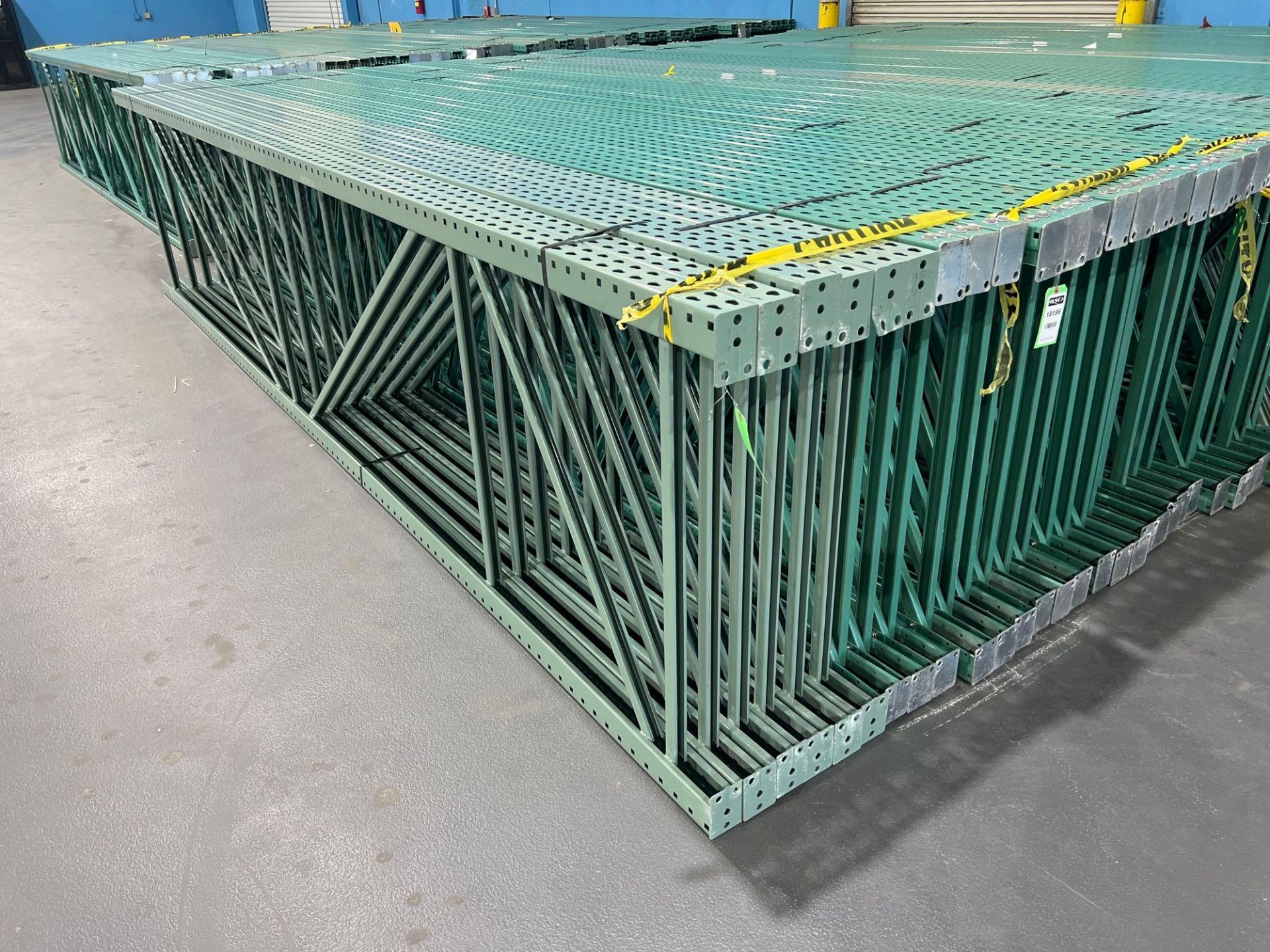 QTY) 9 PALLET RACK UP RIGHTS, 16'