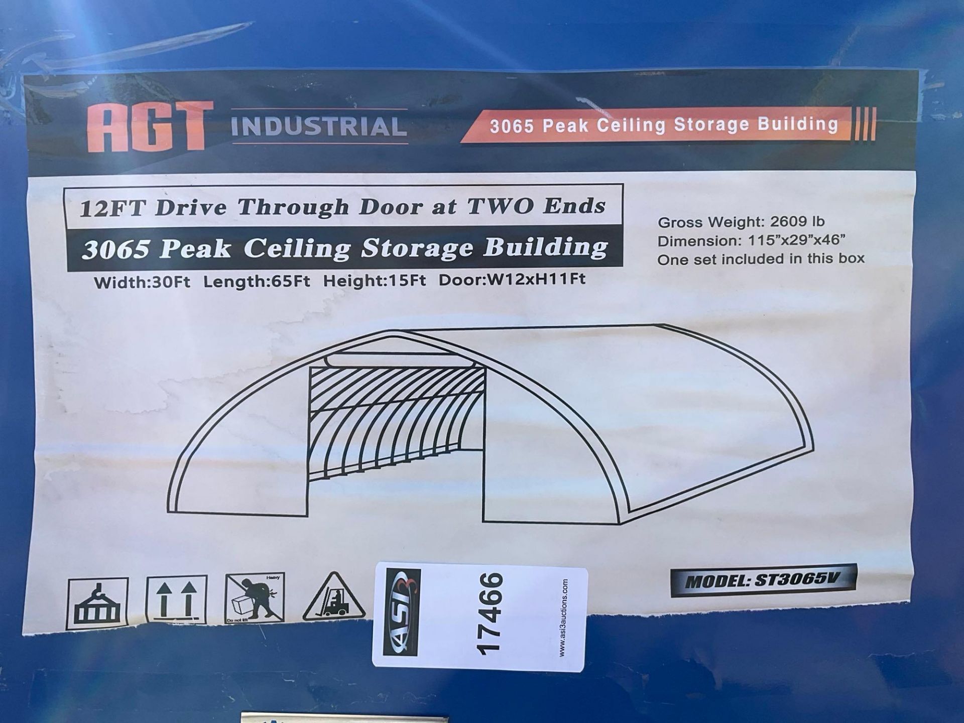 UNUSED 2023 AGT INDUSTRIAL 3065 PEAK CEILING STORAGE BUILDING MODEL ST3065V, APPROX 12FT DRIVE TH... - Bild 6 aus 7