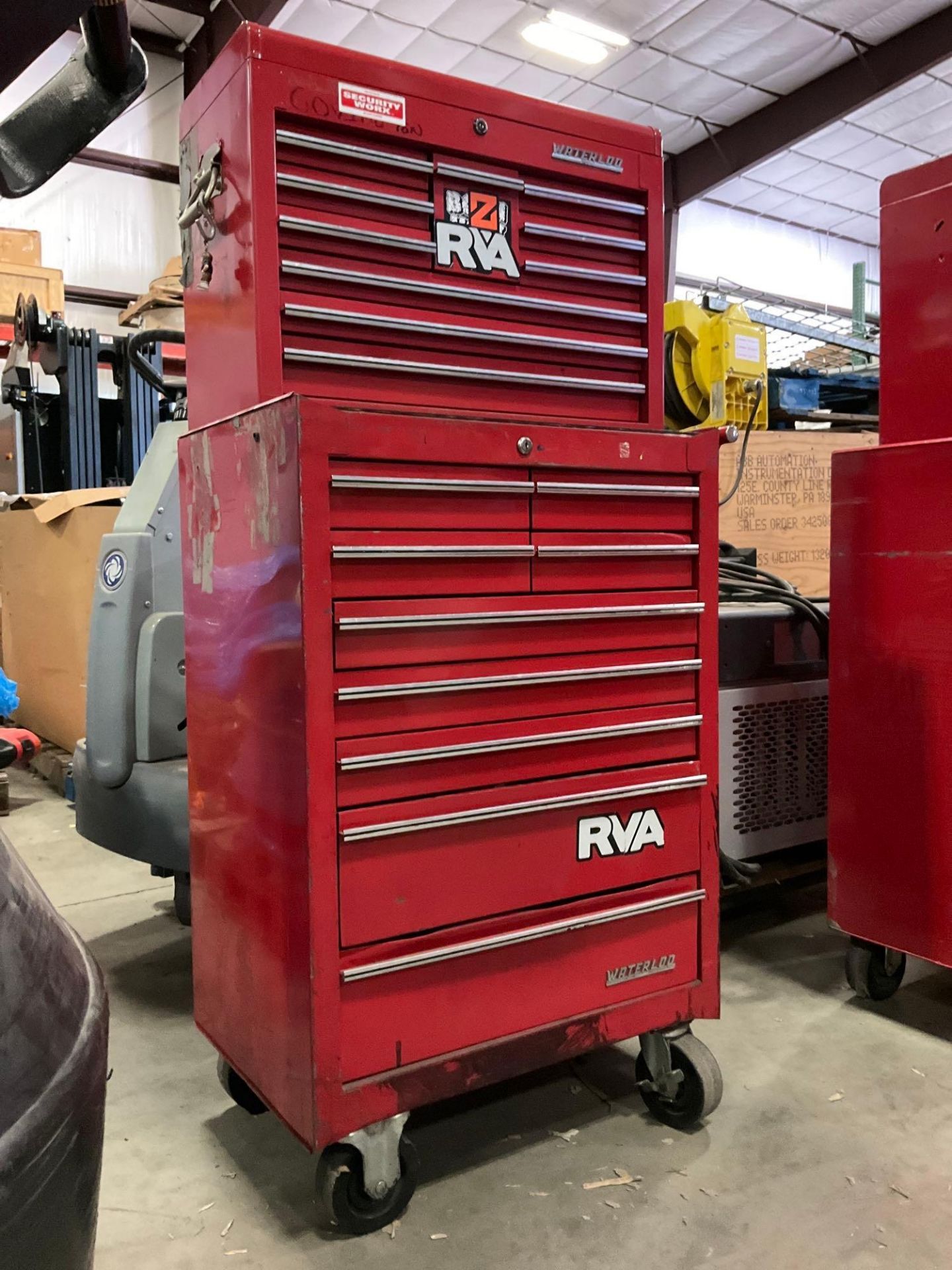 WATERLOO INDUSTRIAL PARTS CABINET / TOOL BOX ON WHEELS WITH CONTENTS , APPROX 30€ W x 18€ L x 6... - Image 3 of 13