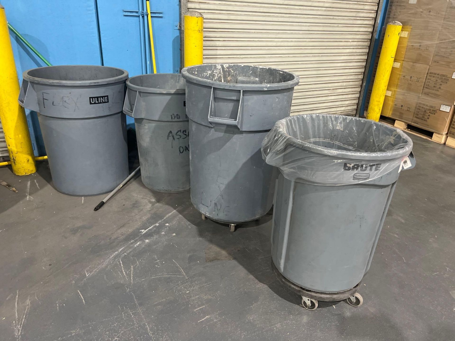 ASSORTED TRASH CANS. (ULINE/BRUTE) - Image 2 of 3