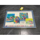 LEROY NEIMAN GAMES OF THE XXIII OLYMPIAD LOS ANGELES 1984 IN FRAME, APPROXIMATELY 37€ L X 27€ W