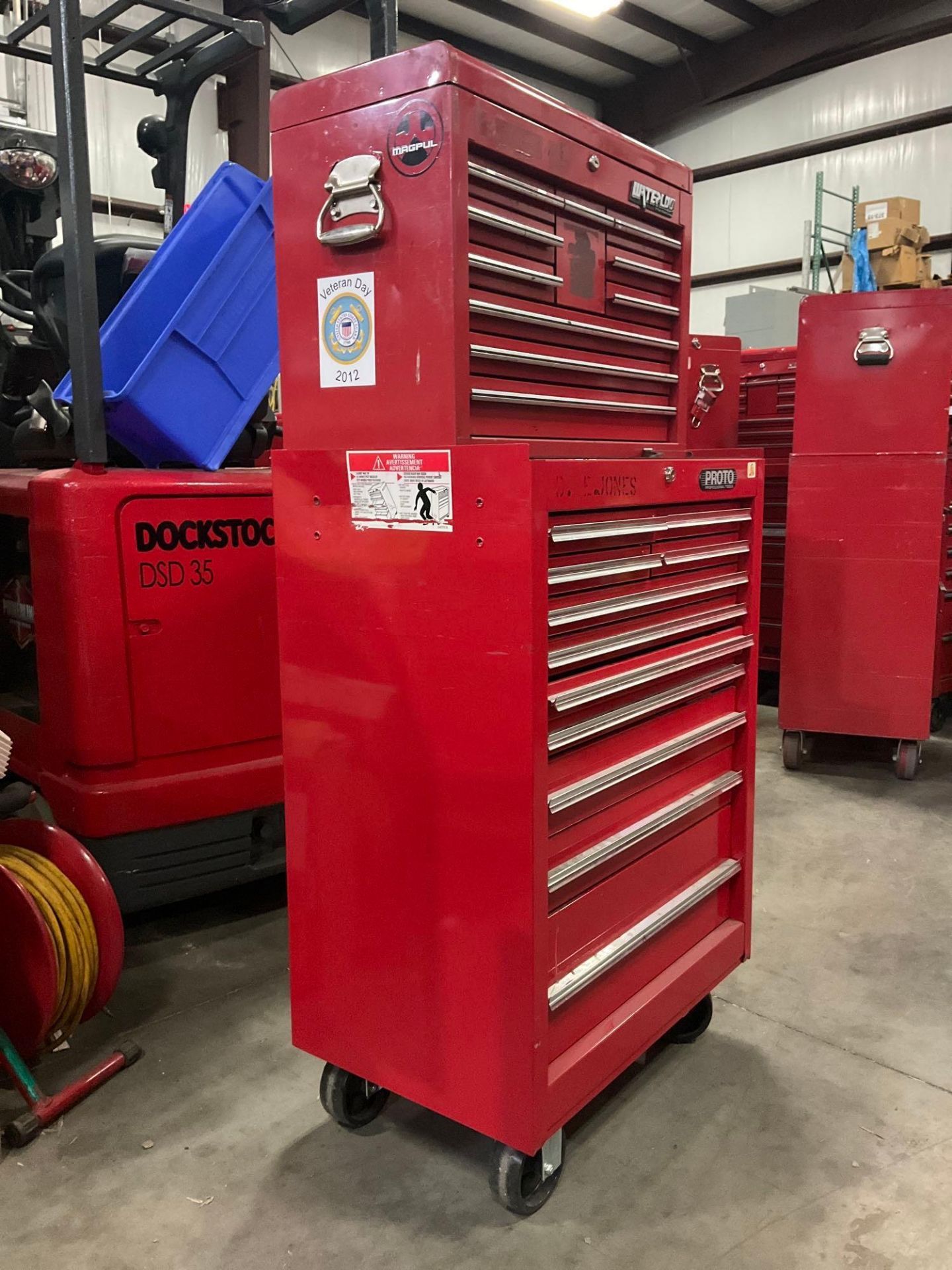 WATERLOO INDUSTRIAL PARTS CABINET / TOOL BOX ON WHEELS WITH CONTENTS , APPROX 30€ W x 18€ L x 6... - Image 2 of 15