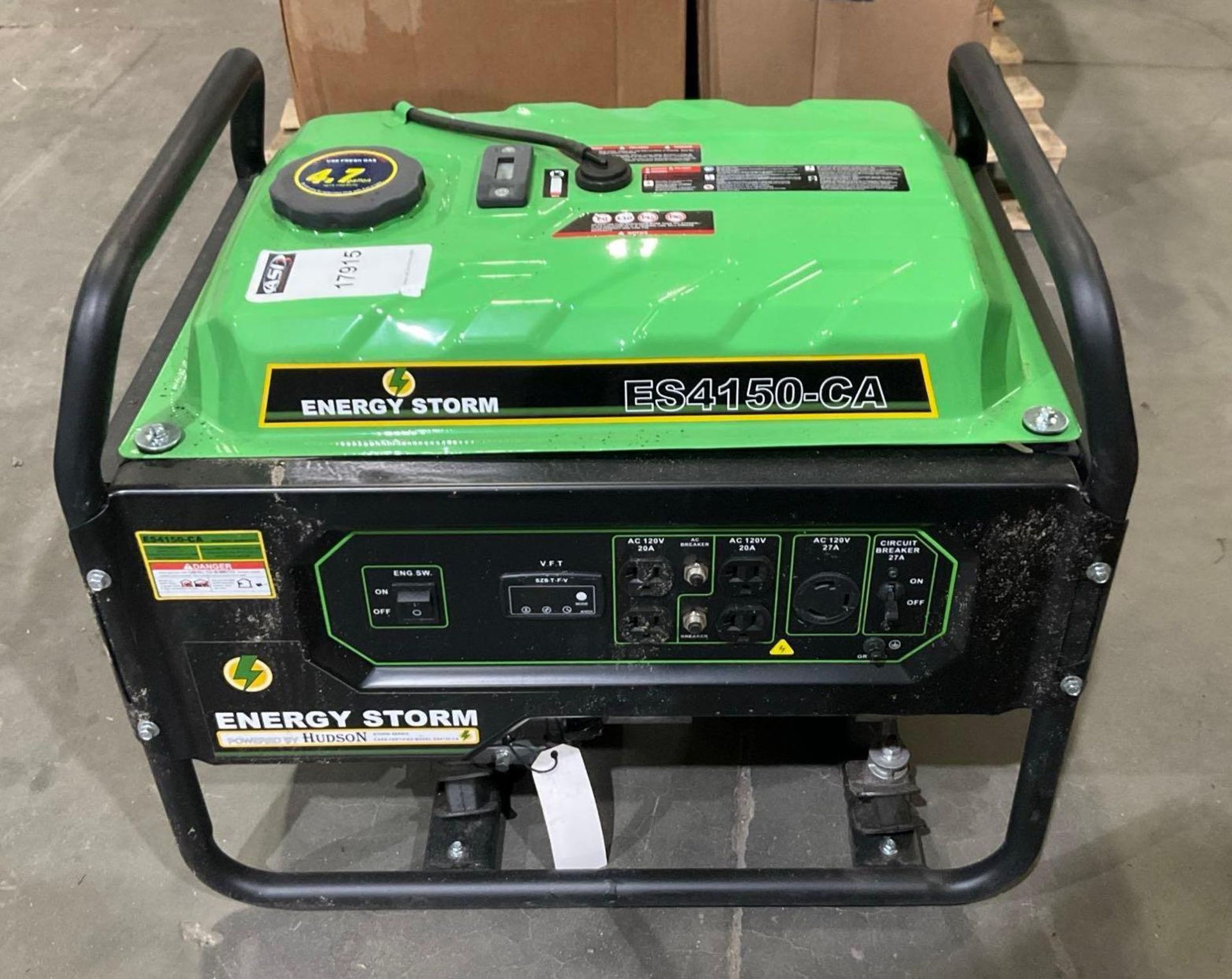 UNUSED ENERGY STORM ES4150-CA 3500WATT GAS GENERATOR , SINGLE PHASE, APPROX RATED 120V