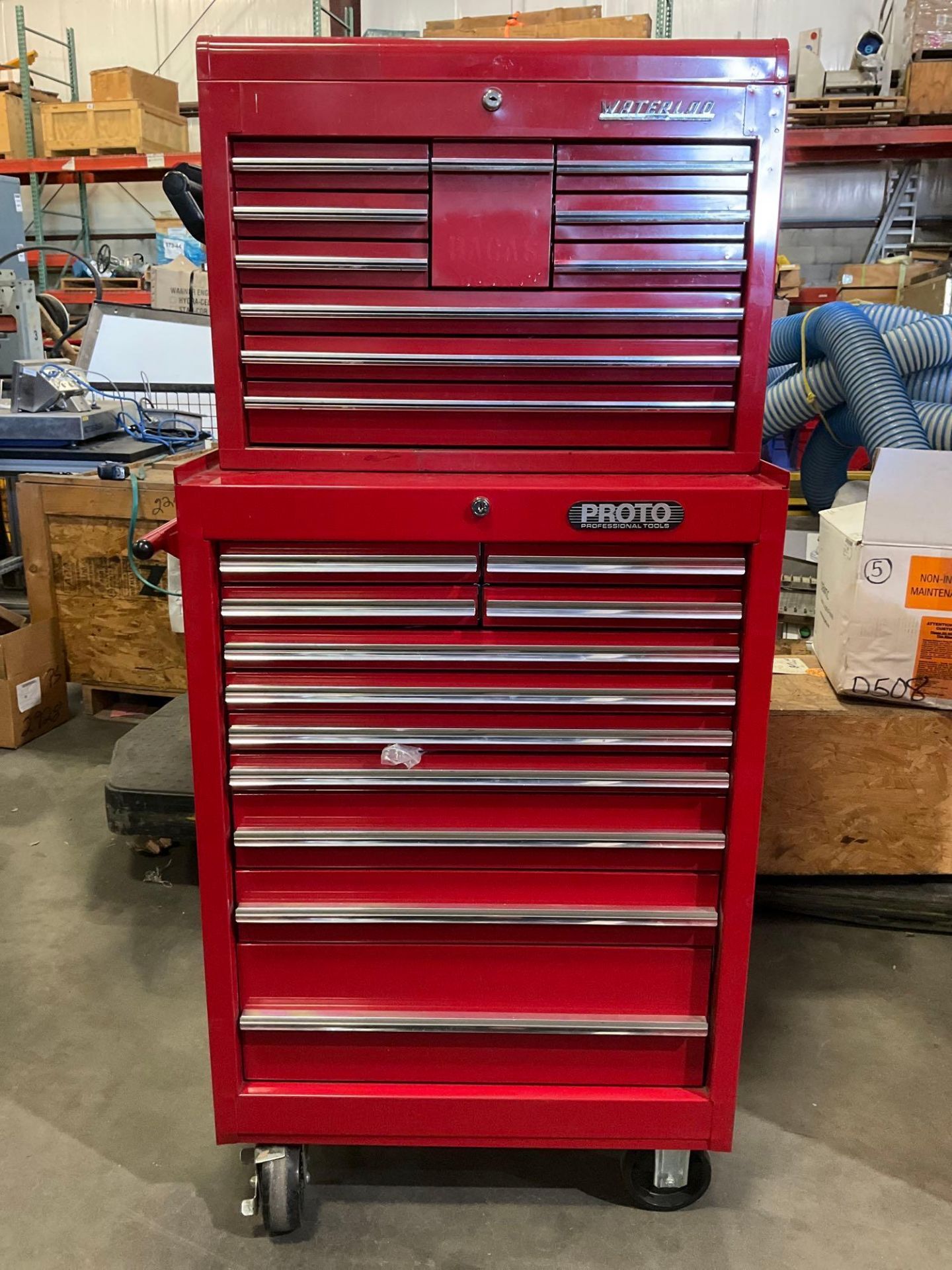 WATERLOO PROTO PROFESSIONAL INDUSTRIAL PARTS CABINET / TOOL BOX ON WHEELS WITH CONTENTS , APPROX ... - Image 3 of 14
