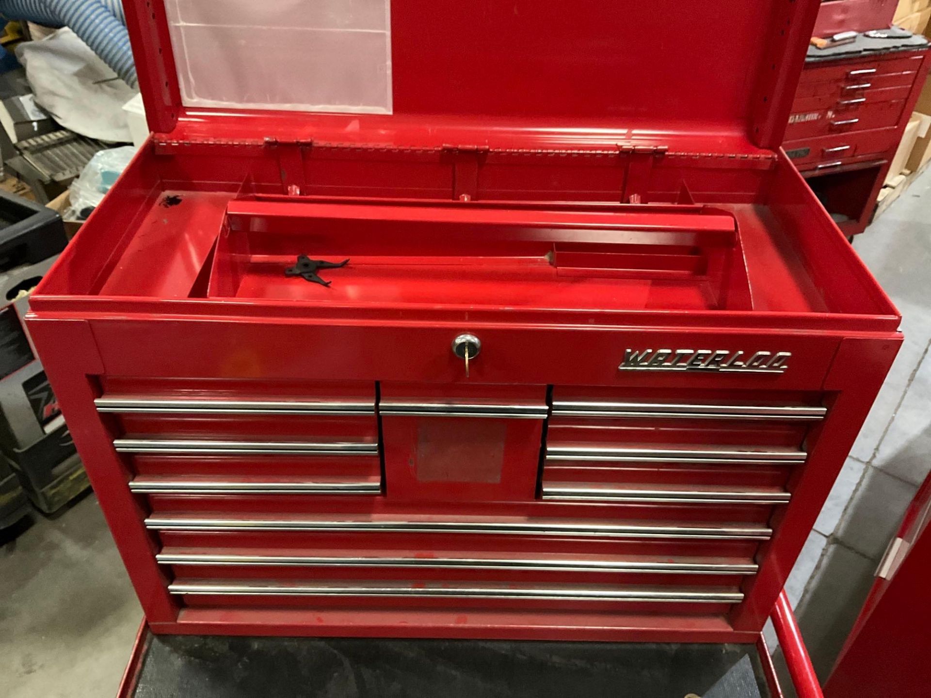 WATERLOO INDUSTRIAL PARTS CABINET / TOOL BOX ON WHEELS WITH CONTENTS , APPROX 30€ W x 18€ L x 6... - Image 5 of 8