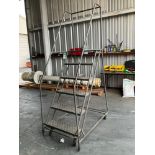 SAFETY LADDER WITH WHEELS , APPROX 87? T