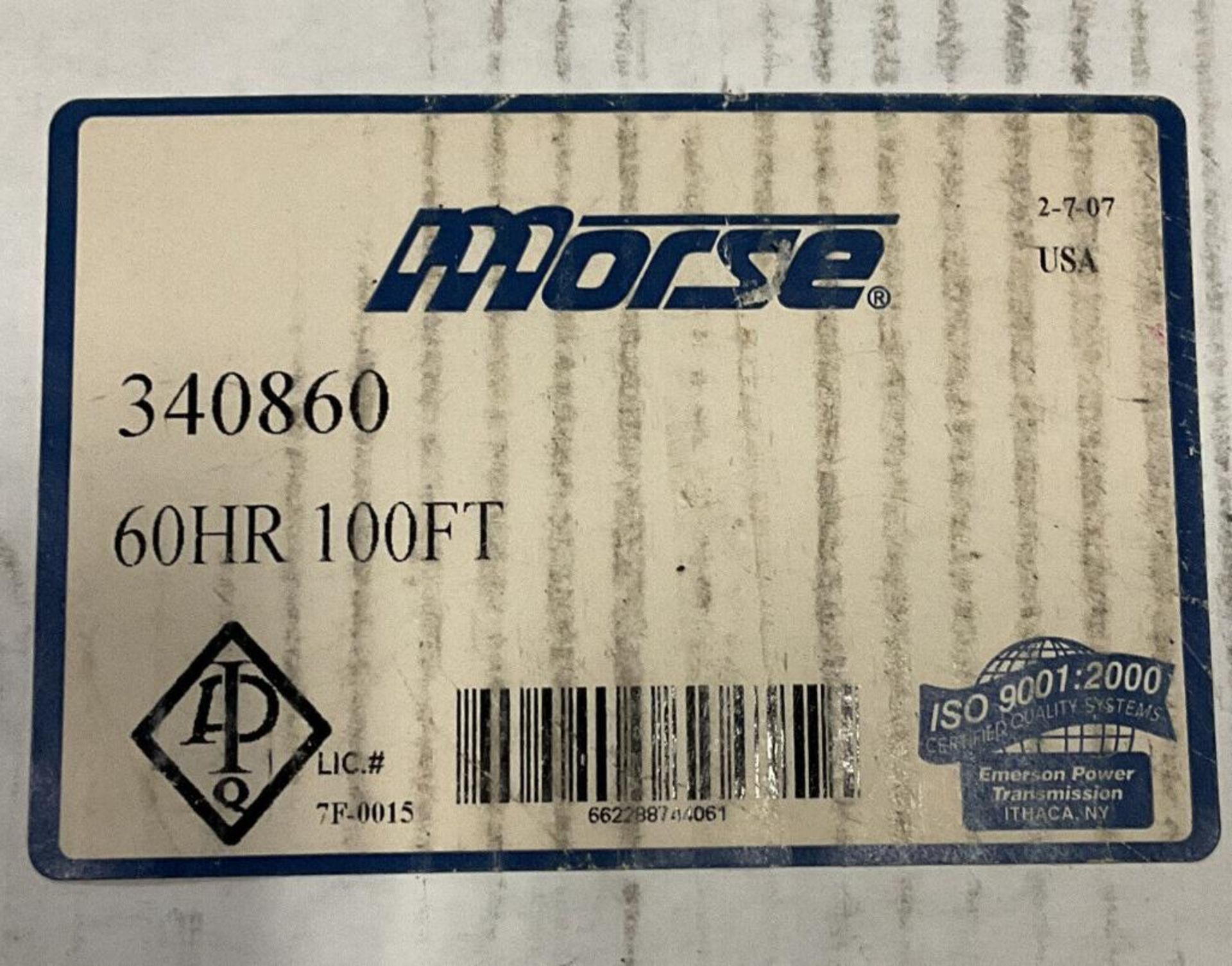 MORSE POWER TRANSMISSION ROLLER CHAIN 340860 60HR 100FT - Image 9 of 11