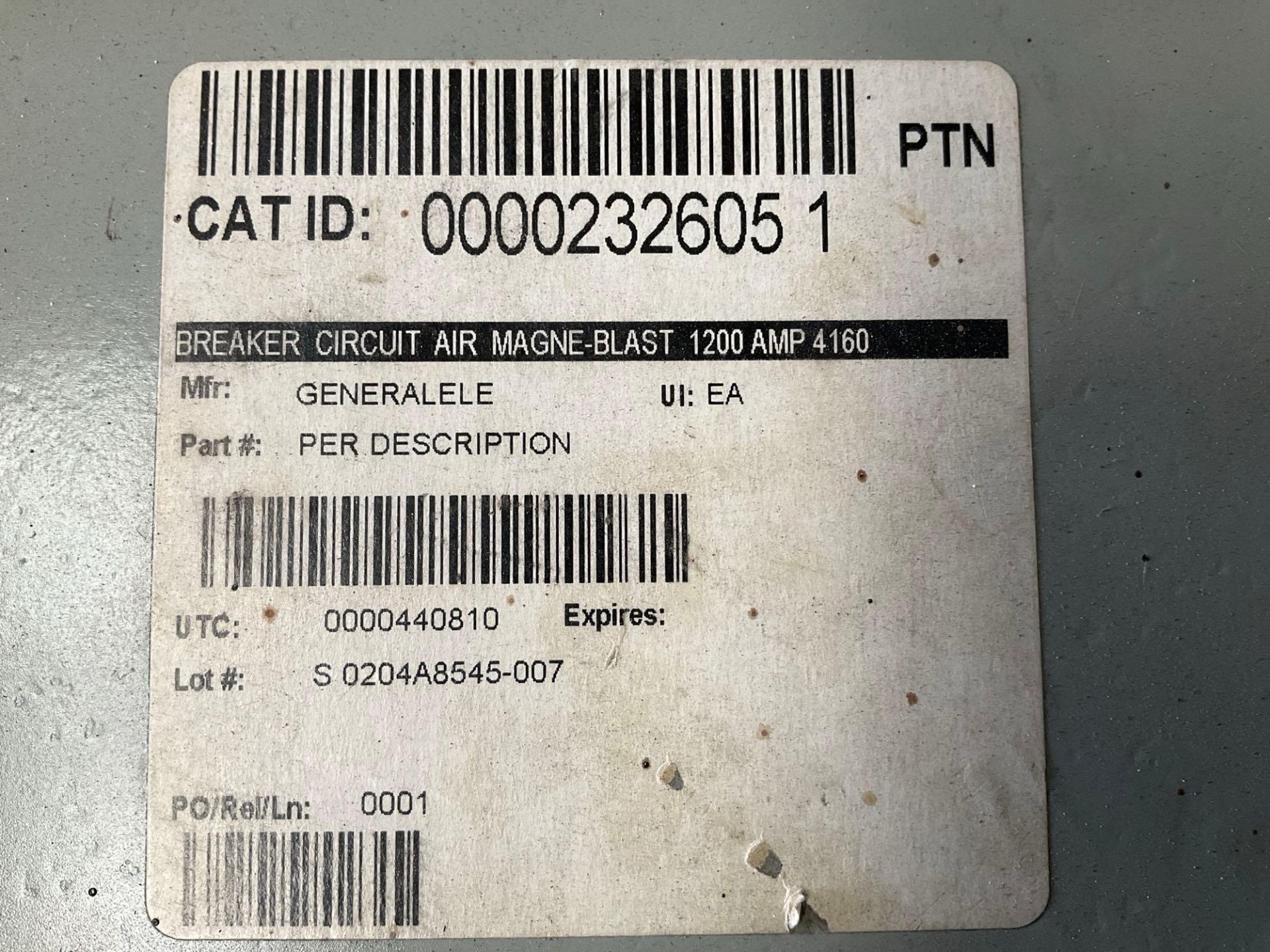 GE - GENERAL ELECTRIC MAGNE-BLAST CIRCUIT BREAKER, TYPE AM-4.16-350-2H, 60HZ, 1200 AMP - Image 10 of 11