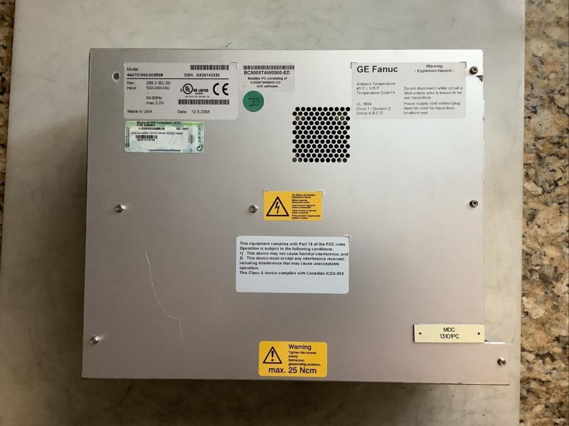 GE FANUC 44A751082-002R08 INTELLIGENCE PANEL IPC - Image 3 of 5