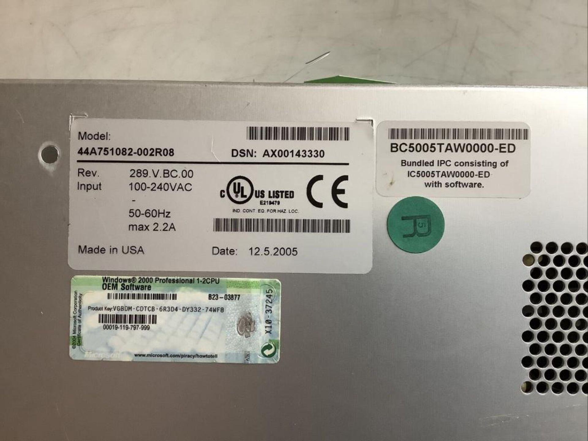 GE FANUC 44A751082-002R08 INTELLIGENCE PANEL IPC - Image 4 of 5