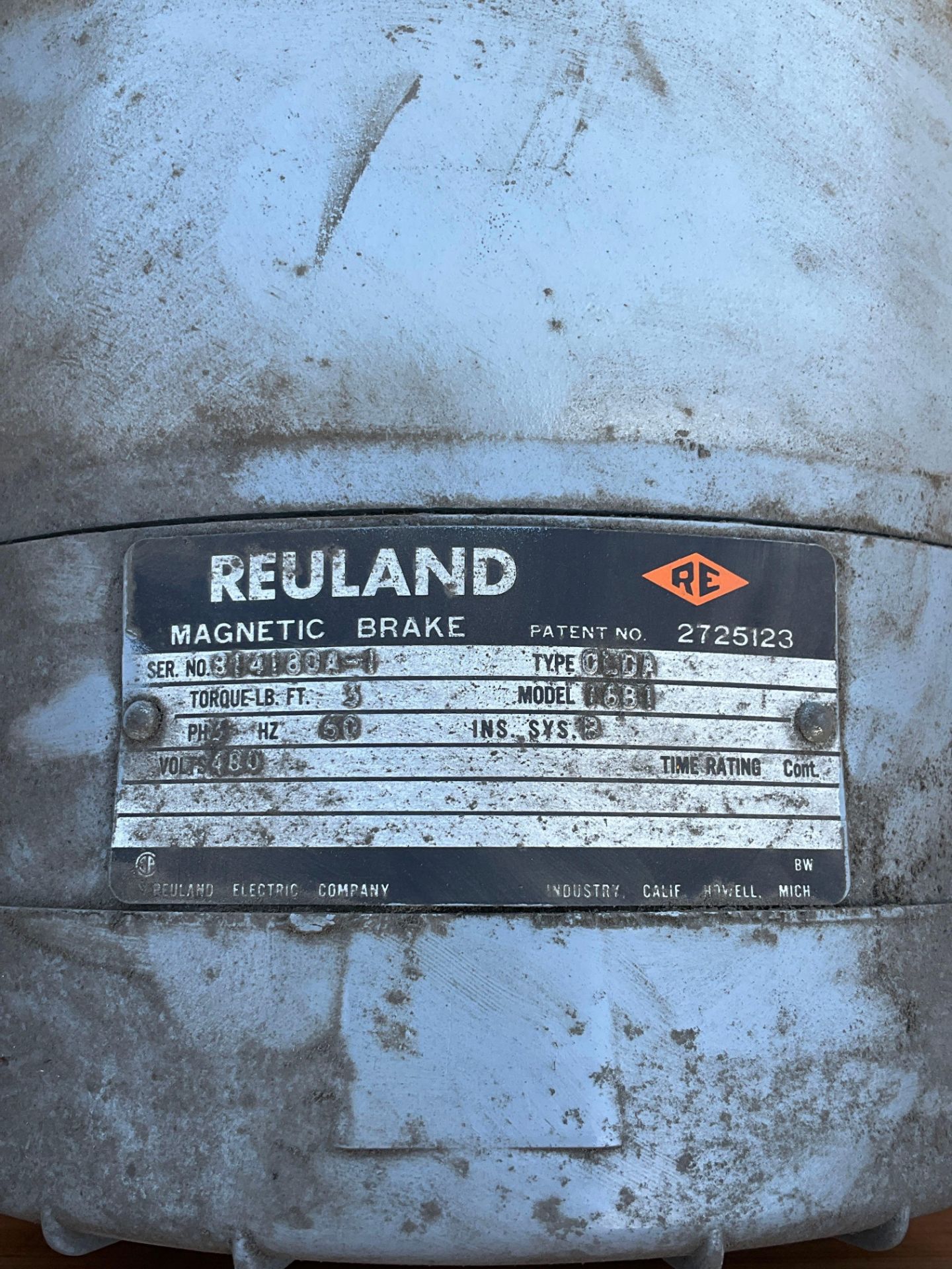 REULAND...MOTOR WITH MAGNETIC BREAK MODEL 16558-XH4180C, TYPE A000, 3 PHASE, 60 HZ, .75/.125 HP, - Image 4 of 6