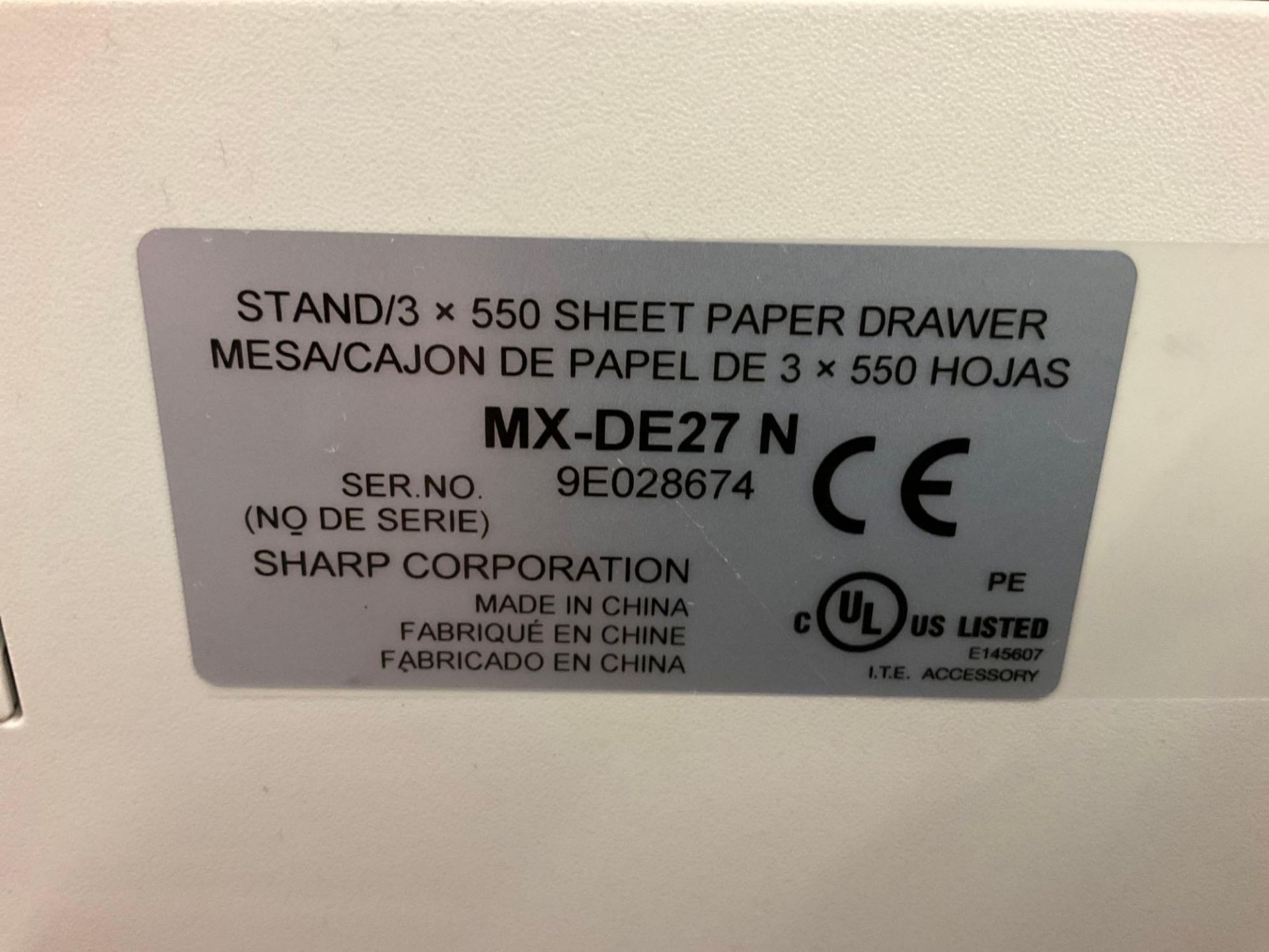 SHARP CORPORATION DIGITAL MULTIFUNCTIONAL MX-M5070, POWERS ON - Image 7 of 9