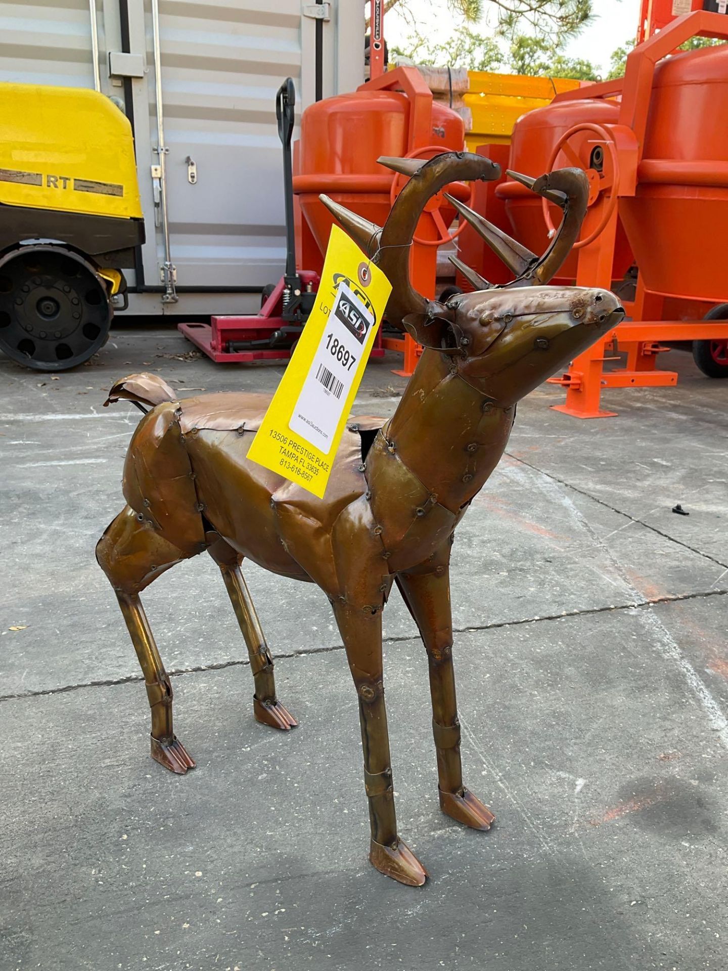 METAL MINIDEER STATUE, APPROX 27"