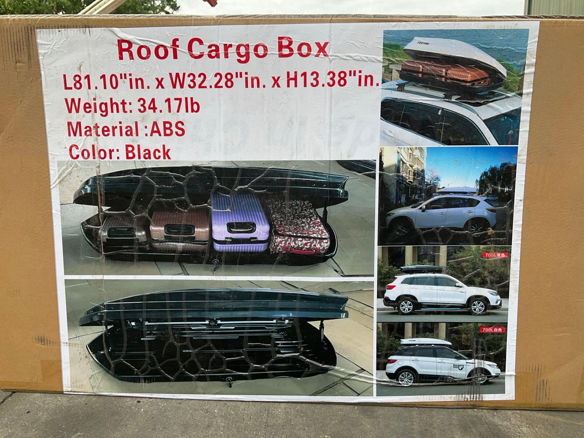 UNUSED ROOF CARGO BOX, APPROX 81.10" L x 32.28" W X 13.38" T, APPROX 1 IN BOX - Image 6 of 6