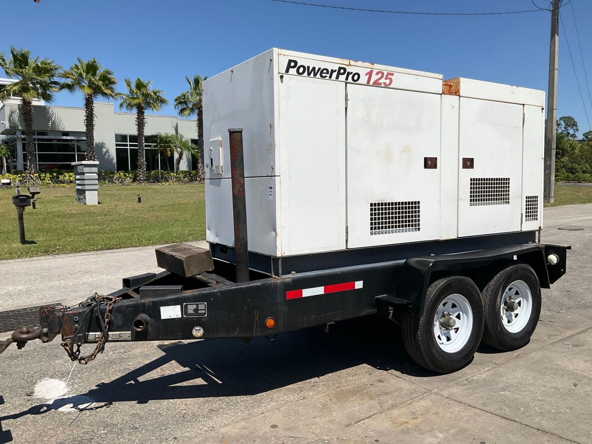 POWER PRO 125 GENERATOR MODEL SDG125S, DIESEL, TRAILER MOUNTED, APPROX 125 KVA OUTPUT, APPROX