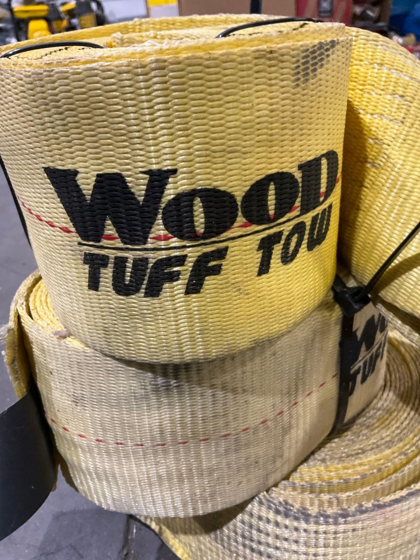 ( 4 ) WOOD TUFF TOW HEAVY DUTY RATCHET TIE DOWNS, APPROX RATED CAPACITY 15,000LBS - Image 4 of 6