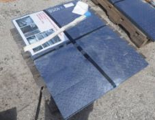 UNUSED GALVANIZED STEEL DIAMOND PLATE SHEET METAL, APPROX 38IN X 49IN, APPROX 50PIECES TOTAL (