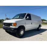 2003 FORD E-SERIES CARGO VAN, APPROX GVWR 8600LBS, STORAGE UNIT & SHELVES IN BACK , RUNS & DRIVES