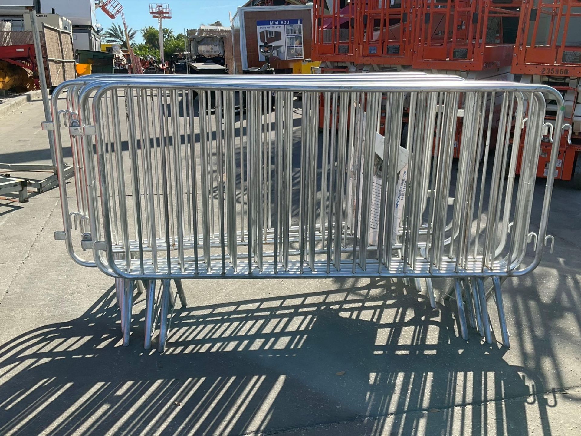 UNUSED 9PCS GALVANIZED CONSTRUCTION SITE / CROWD CONTROL FENCE/BARRICADES, APPROX 4FT x 8FT - Image 5 of 5