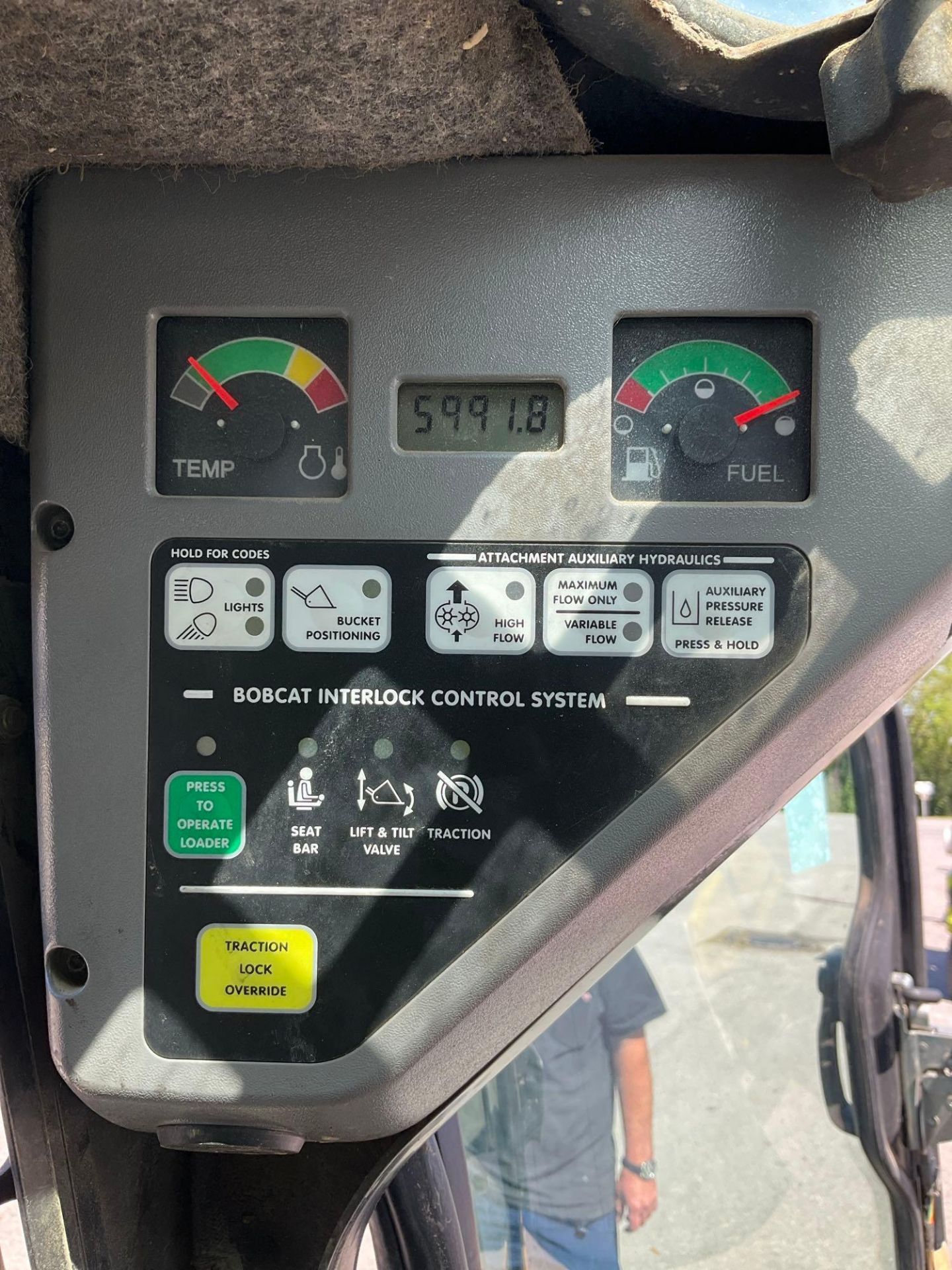 BOBCAT SKID STEER MODEL S175, DIESEL, ENCLOSED CAB, BUCKET APPROX 84", RUNS & OPERATES - Image 14 of 14