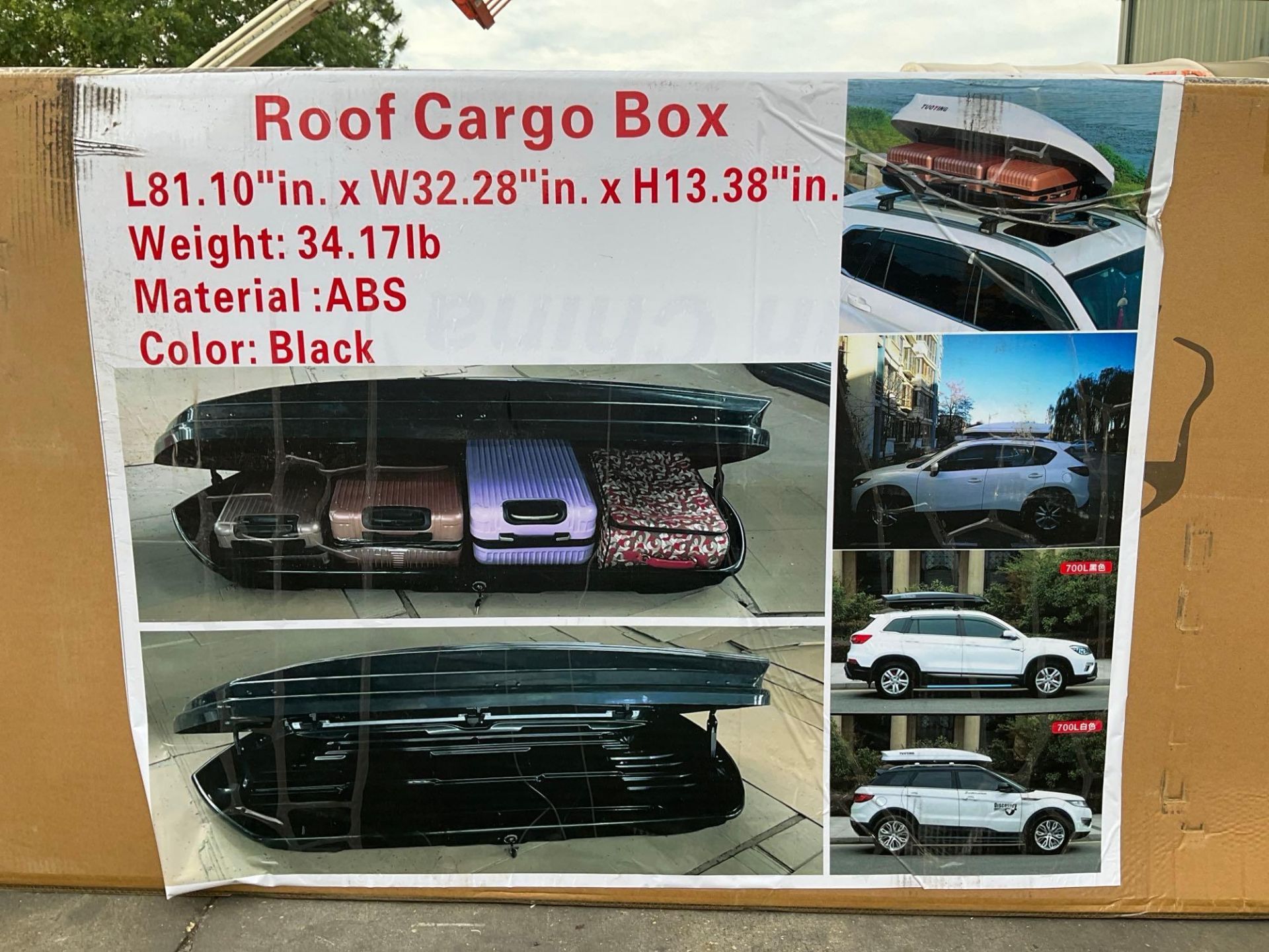 UNUSED ROOF CARGO BOX, APPROX 81.10" L x 32.28" W X 13.38" T, APPROX 1 IN BOX - Bild 6 aus 6