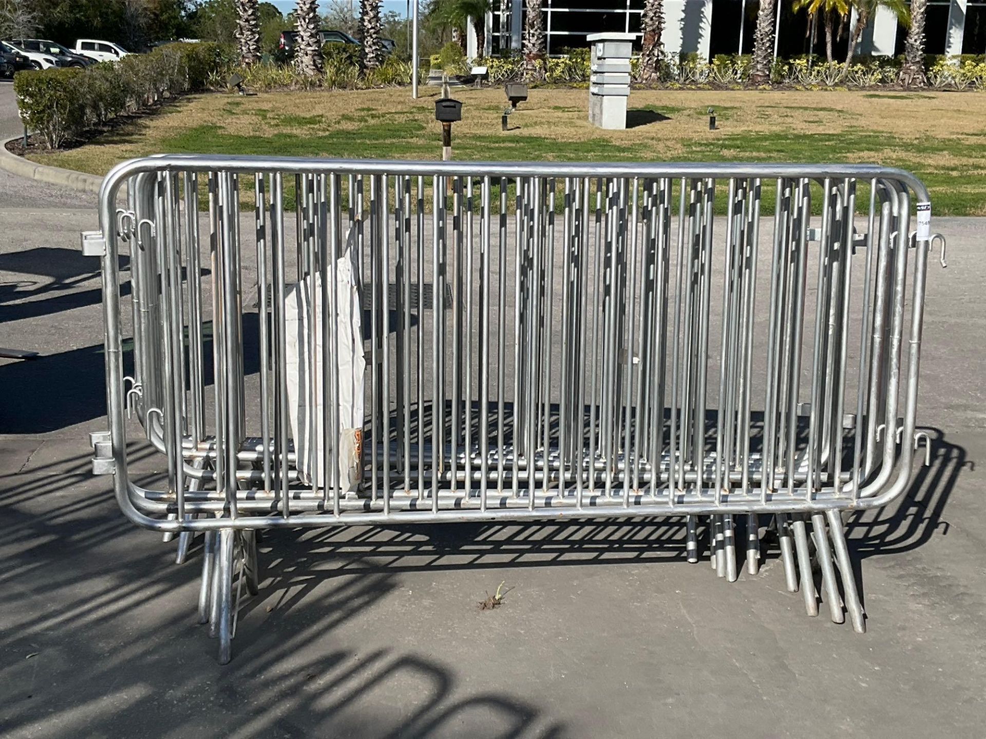 UNUSED 9PCS GALVANIZED CONSTRUCTION SITE / CROWD CONTROL FENCE/BARRICADES, APPROX 4FT x 8FT - Image 4 of 5