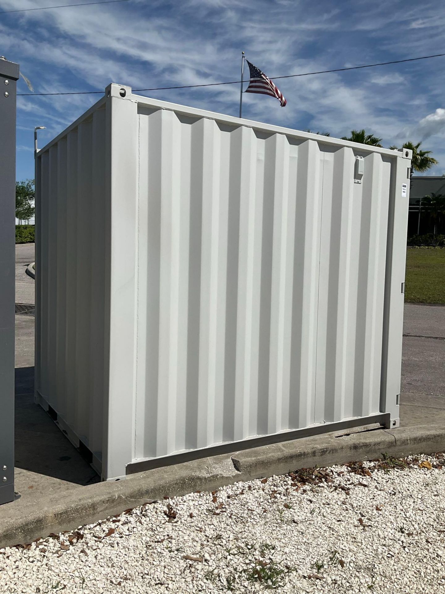 8' OFFICE / STORAGE CONTAINER, FORK POCKETS WITH SIDE DOOR ENTRANCE & SIDE WINDOW, APPROX 86'' TALL - Image 3 of 7