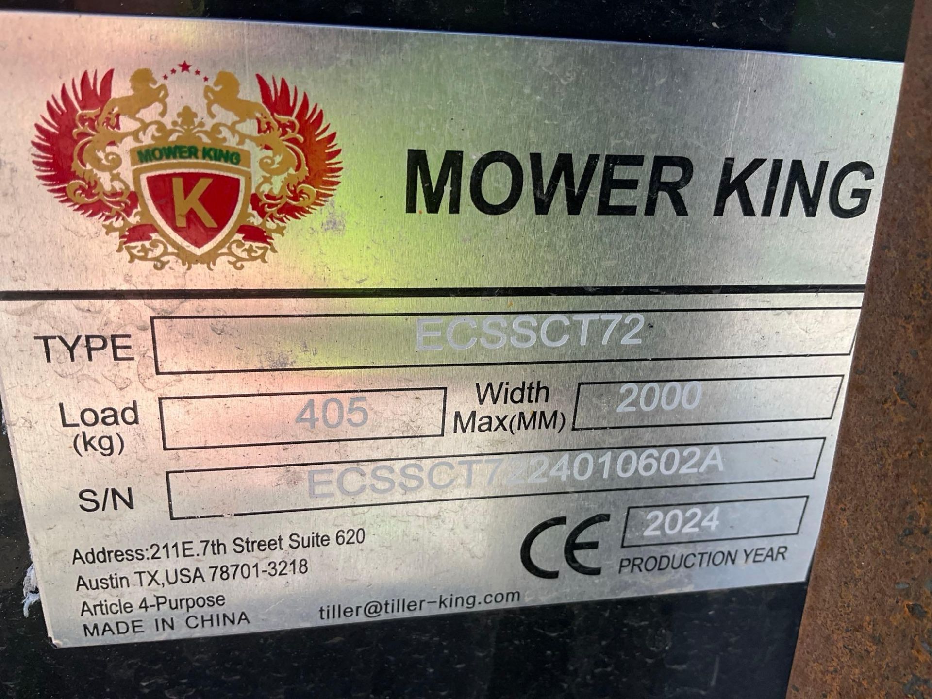 UNUSED 2024 MOWER KING TRENCHER ATTACHMENT MODEL ECSSCT72 FOR UNIVERSAL SKID STEER - Image 7 of 7