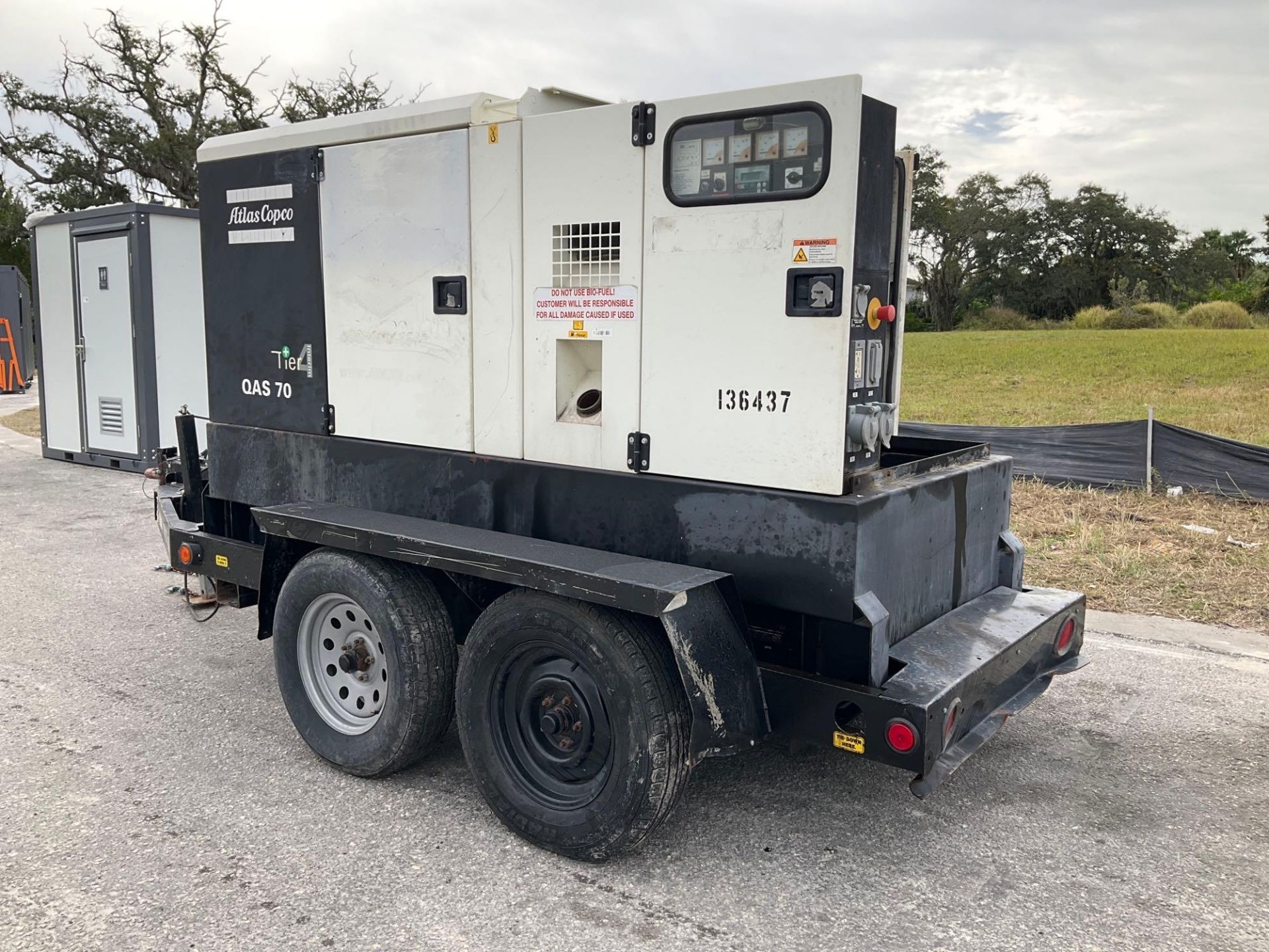 ATLAS COPCO TIER 4 INTERIM GENERATOR MODEL QAS70 , TRAILER MOUNTED, DIESEL, JOHN DEERE ENGINE, PH... - Image 3 of 21