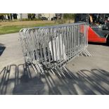 UNUSED 9PCS GALVANIZED CONSTRUCTION SITE / CROWD CONTROL FENCE/BARRICADES, APPROX 4FT x 8FT