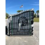 SET OF UNUSED GREAT BEAR 14FT BI PARTING WROUGHT IRON GATES, 7FT EACH PIECE (14' TOTAL WIDTH). 2