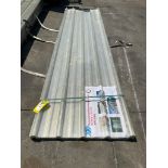 UNUSED POLYCARBONATE ROOF PANELS CLEAR WITH ( 1 ) METAL FORKLIFT PALLET, PANELS APPROX 35.43IN x