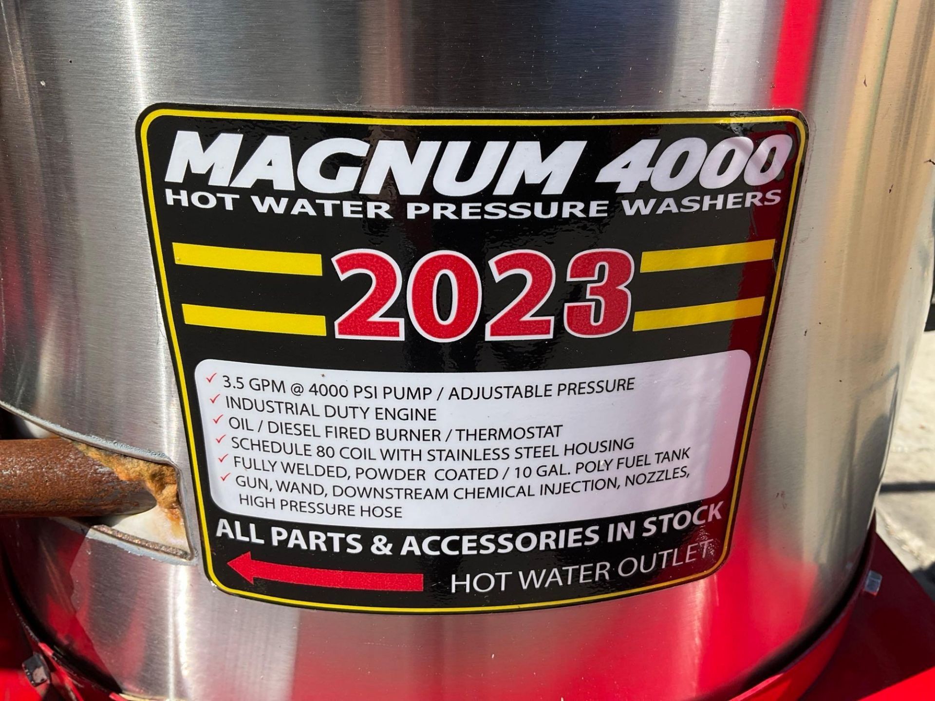UNUSED 2023 MAGNUM 4000 SERIES GOLD HOT WATER PRESSURE WASHER,DIESEL GAS POWER, ELECTRIC START, A... - Image 3 of 13